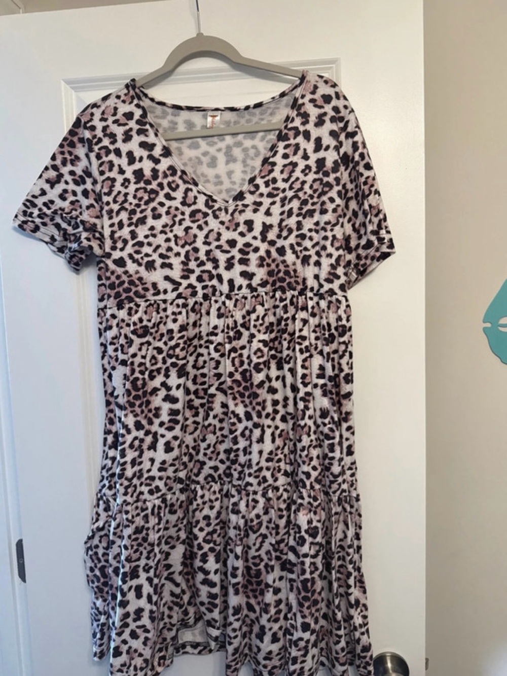 Shirley of Hollywood Pink and Black Leopard Maxi Dress